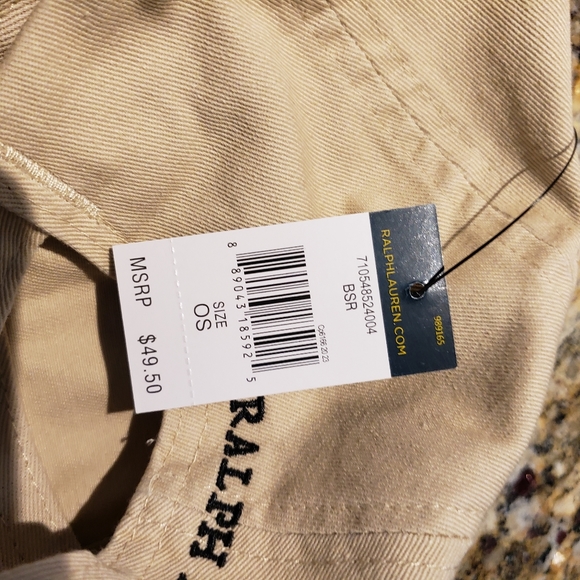 POLO RALPH LAUREN LIMITED VARSITY POLO BEAR 🐻 LOGO KHAKI CAP HAT OSFA $49 NWT - Picture 7 of 7